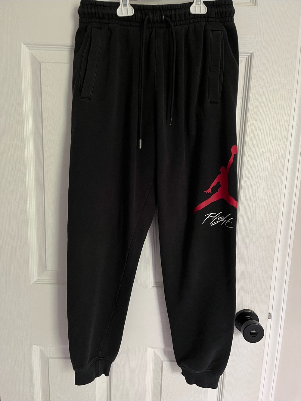 Jordan Black Joggers with Red Jumpman Graphic